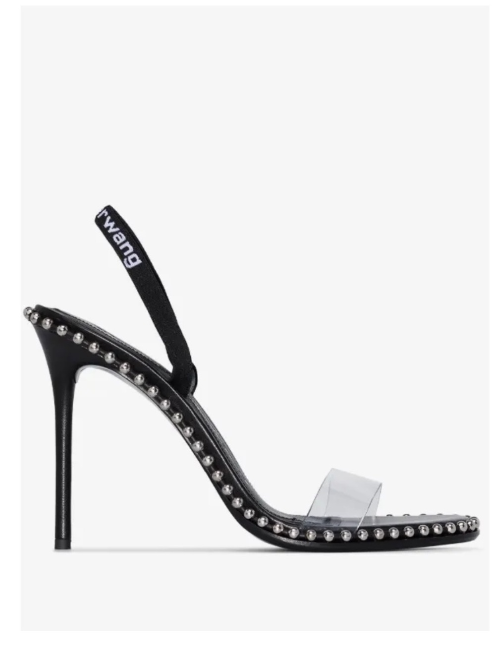 Alexander wang Black Stud-Trim Clear Strap Stiletto heels size 36